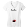 i'm fine gunshot Women's V-Neck T-Shirt