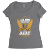 All Men Are Created Equal But Only The Best Are Born In January Women's Triblend Scoop T-shirt