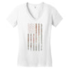 Vintage Usa Flag Women's V-Neck T-Shirt