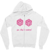 all natural 20 breasts dice Zipper Hoodie
