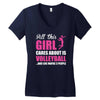 all this girl care about is volleyball Women's V-Neck T-Shirt
