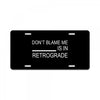 retrograde License Plate
