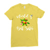 world's best sister with flowers. Ladies Fitted T-Shirt