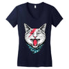 cat rock Women's V-Neck T-Shirt