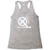 born to cycle forced to work Racerback Tank