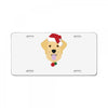 golden retriever dog with red santa's hat License Plate