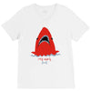 red blue shark V-Neck Tee