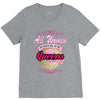 quens are born [your date] V-Neck Tee