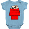 snoopy parody pug w Baby Bodysuit