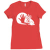 rabbit silhouette Ladies Fitted T-Shirt