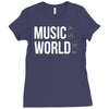 music on world off Ladies Fitted T-Shirt