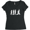 evolution of cricket white silhouette Women's Triblend Scoop T-shirt