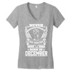 Never Underestimate Dog Rescuer Who Was Born December Women's V-Neck T-Shirt