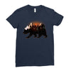 Bear Adventure With Roses Ladies Fitted T-Shirt