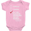 in the garage working on my honda Baby Onesie