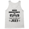 never underestimate an old man who was born in july Tank Top