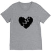 broken heart xxx black V-Neck Tee