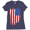 sa distress flag cool american Ladies Fitted T-Shirt