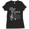 she wants the d black Ladies Fitted T-Shirt