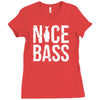nice bass fishing Ladies Fitted T-Shirt