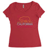 neon sign california republic flag bear Women's Triblend Scoop T-shirt