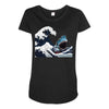 Great White Wave Shark Maternity Scoop Neck T-shirt