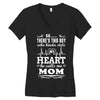 There's This Boy Who Stole My Heart He Calls Me Mom Women's V-Neck T-Shirt