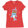narwhal donuts cute unicorn sweet cool awesome Ladies Fitted T-Shirt