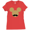 mickey mouse moustache Ladies Fitted T-Shirt