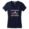 case ih red tractor boy comin' through Women's V-Neck T-Shirt