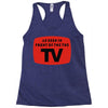 as seen in front of the the tv Racerback Tank