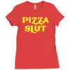 pizza slut funny diet gym workout new Ladies Fitted T-Shirt