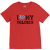 i love my soldier navy camouflage V-Neck Tee