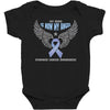 my hero is now my angel stomach cancer awareness Baby Bodysuit