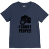 i shoot people t shirt funny photographer tee camera photography digit V-Neck Tee