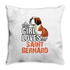 This Girl Loves Saint Bernard Throw Pillow