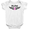angel wing believe breast cancer Baby Bodysuit