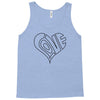 men's love heart outline valentine's day t shirt Tank Top