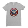 cotton captain america shield distressed, ideal gift or present Ladies Fitted T-Shirt