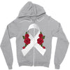 lung cancer white ribbon Zipper Hoodie