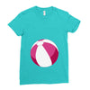 Pink Beachball Baby Girl Ladies Fitted T-Shirt