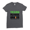 vegan because plant powered badass was not an offical tittle black Ladies Fitted T-Shirt