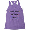 They Don't That We Know They Know We Know Racerback Tank