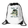 teach me how to love Drawstring Bags