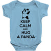 keep calm and hug a panda Baby Bodysuit