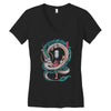 the girl and the dragon Women's V-Neck T-Shirt