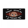 February Peeking Out Baby Boy License Plate