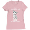 all i care about are cats and like 3 people Ladies Fitted T-Shirt