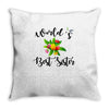 world's best sister with flowers Throw Pillow