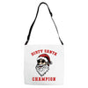 dirty santa champion Adjustable Strap Totes